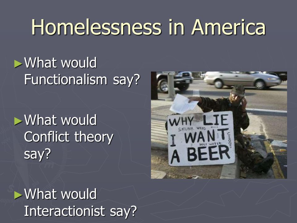 conflict theory homelessness