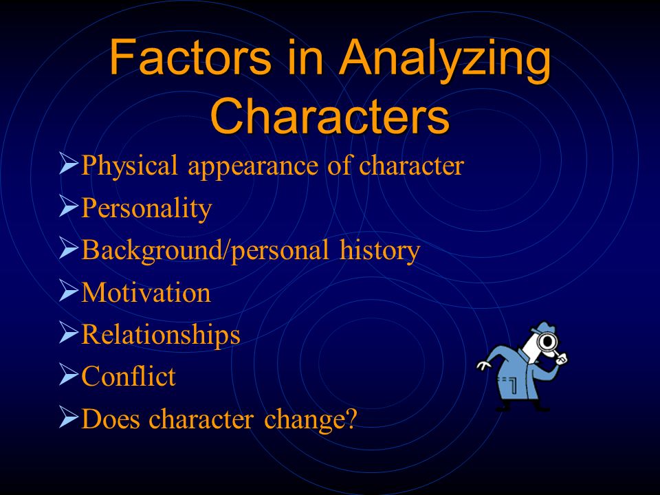 Factors in Analyzing Characters