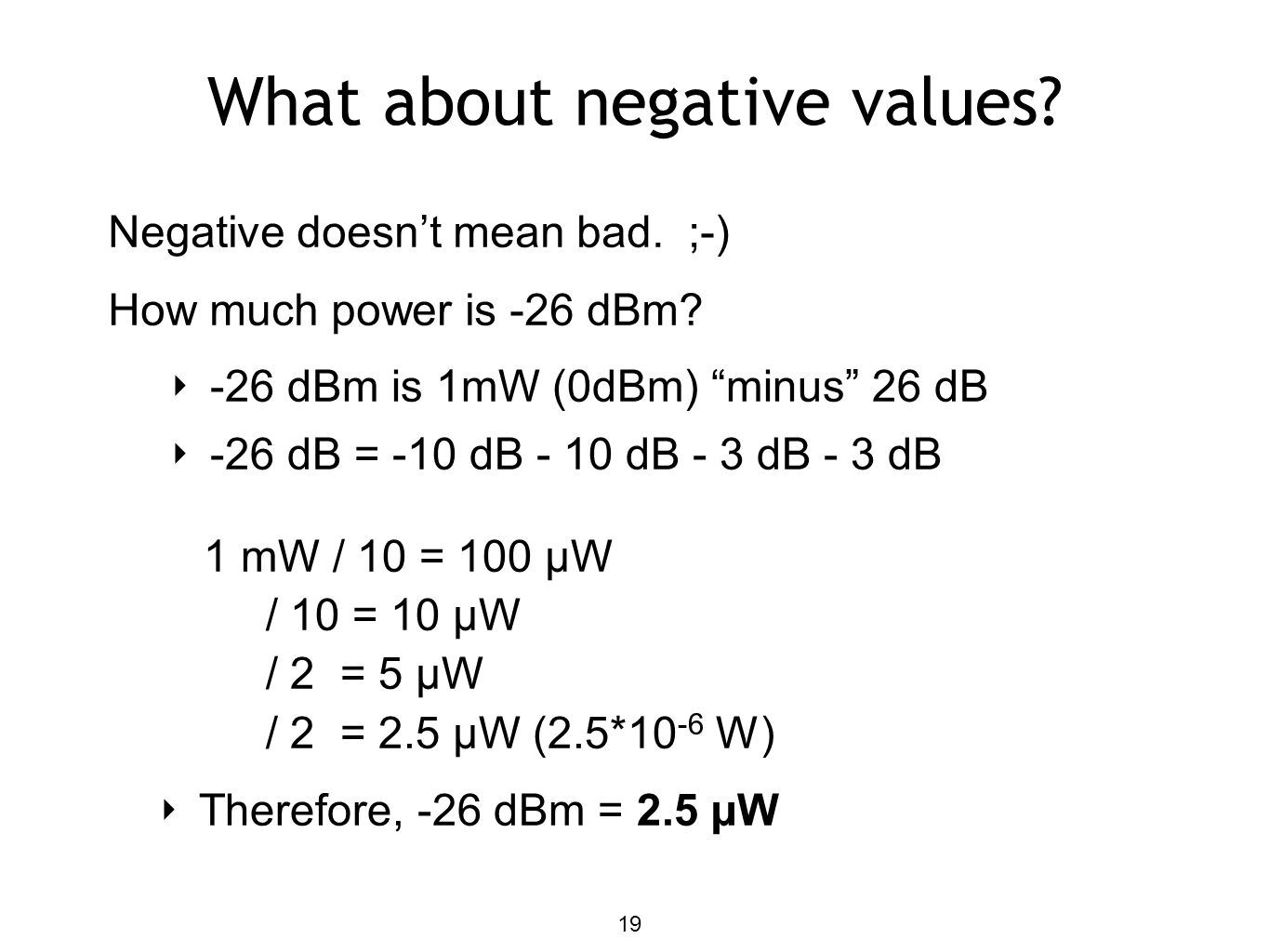 What about negative values