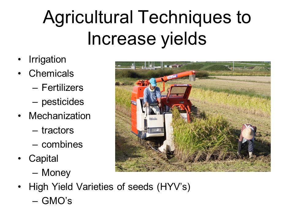 Agricultural Techniques to Increase yields