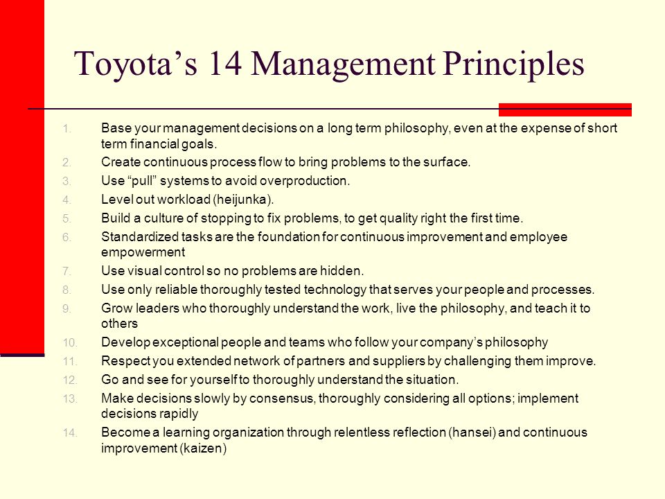 PPT The 14 Principles Of The Toyota Way Adapted To The, 57% OFF