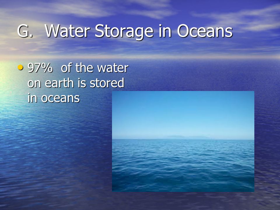 G. Water Storage in Oceans