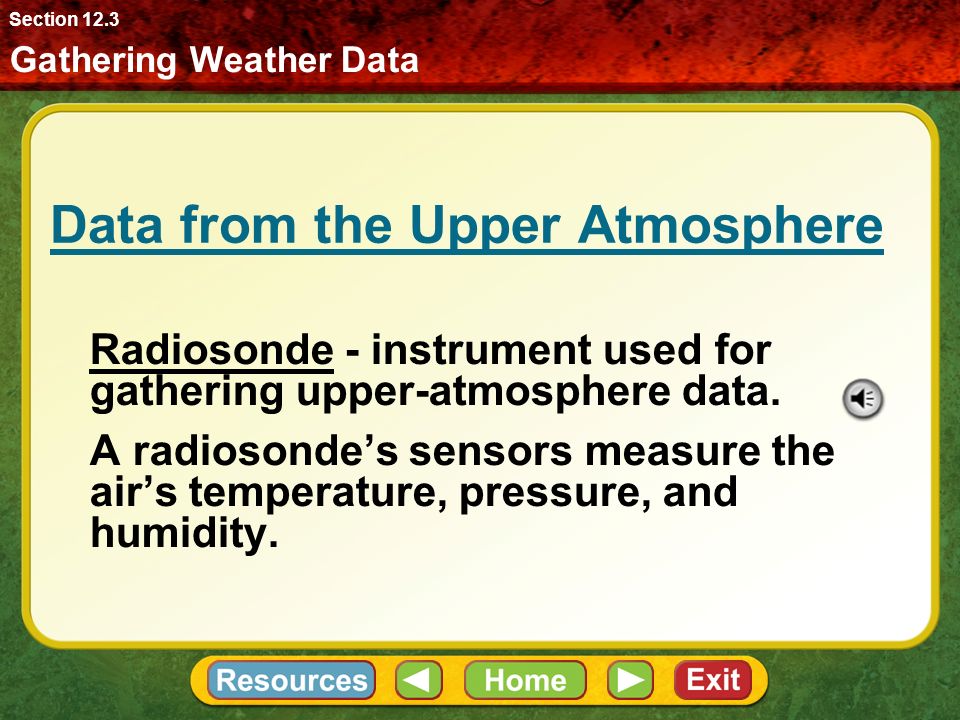 Data from the Upper Atmosphere