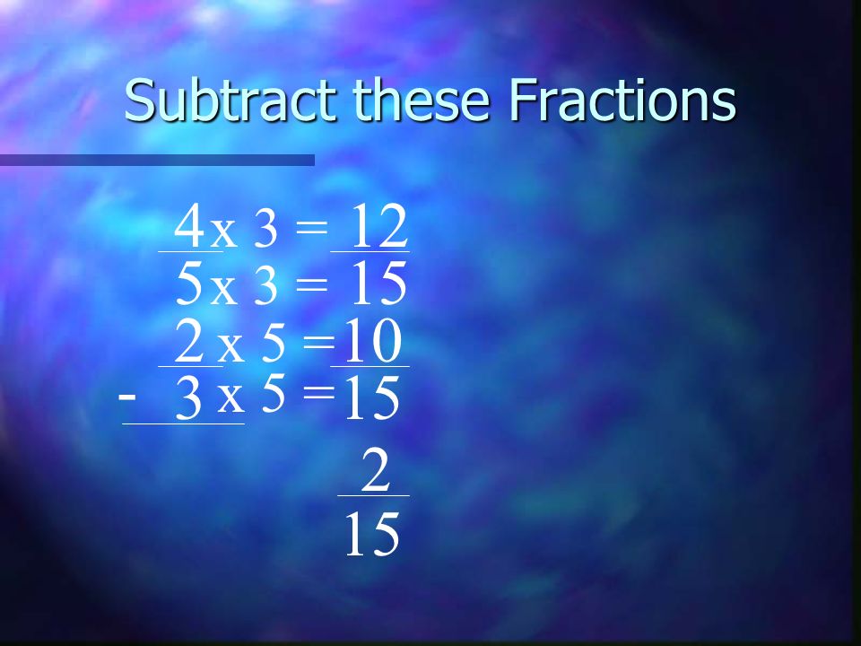 Subtract these Fractions