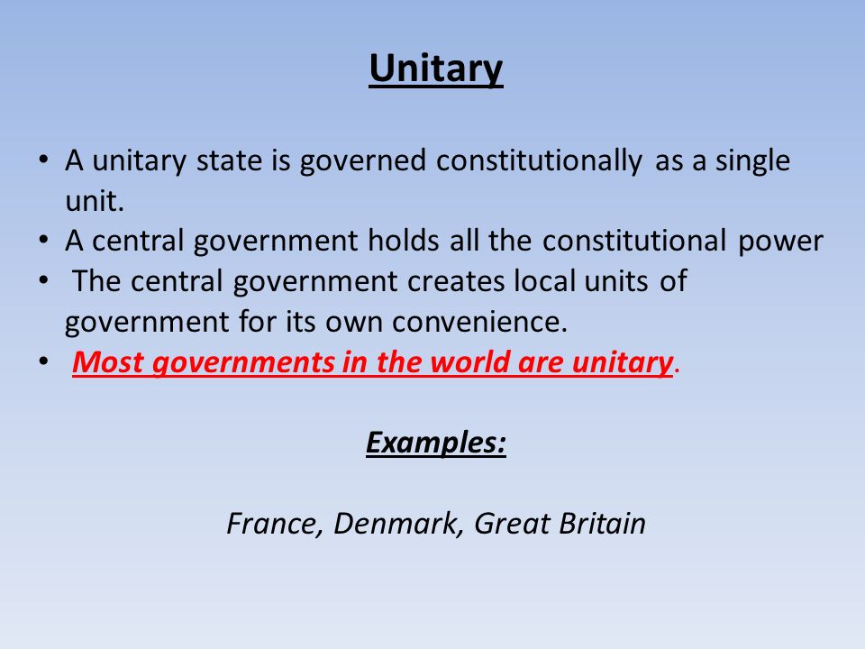 france unitary government