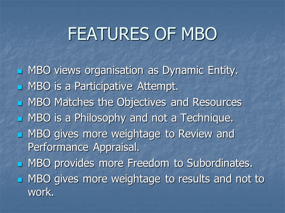features of mbo