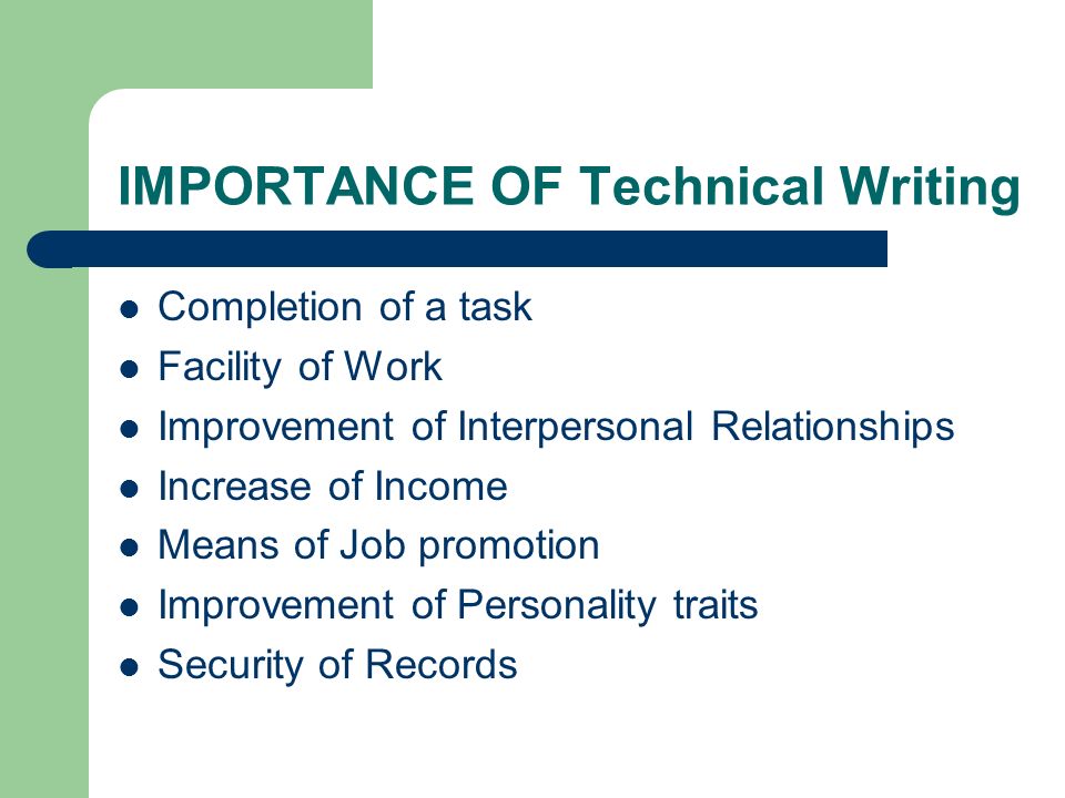 what are the importance of technical writing