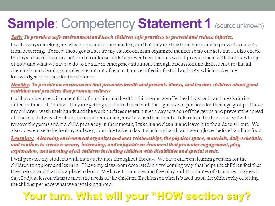 cda competency goal 3 examples