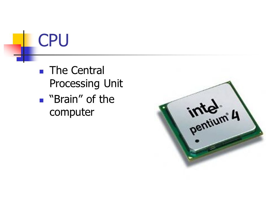 CPU The Central Processing Unit Brain of the computer
