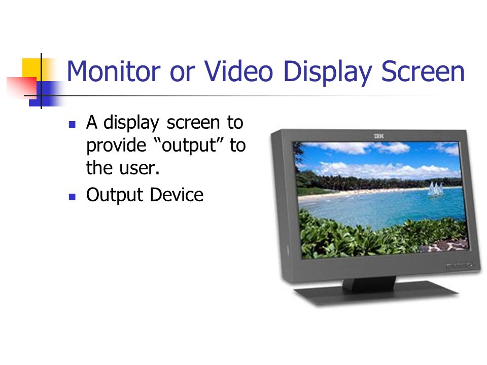 Monitor or Video Display Screen