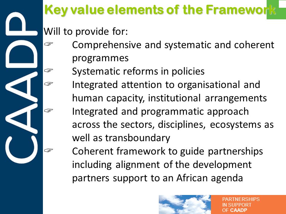 Key value elements of the Framework