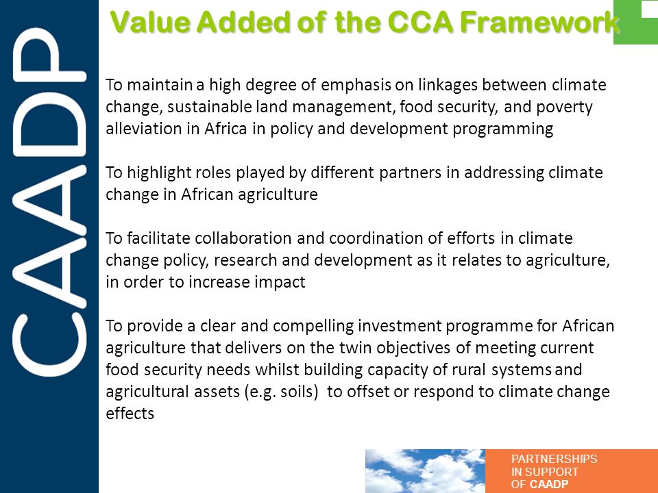 Value Added of the CCA Framework