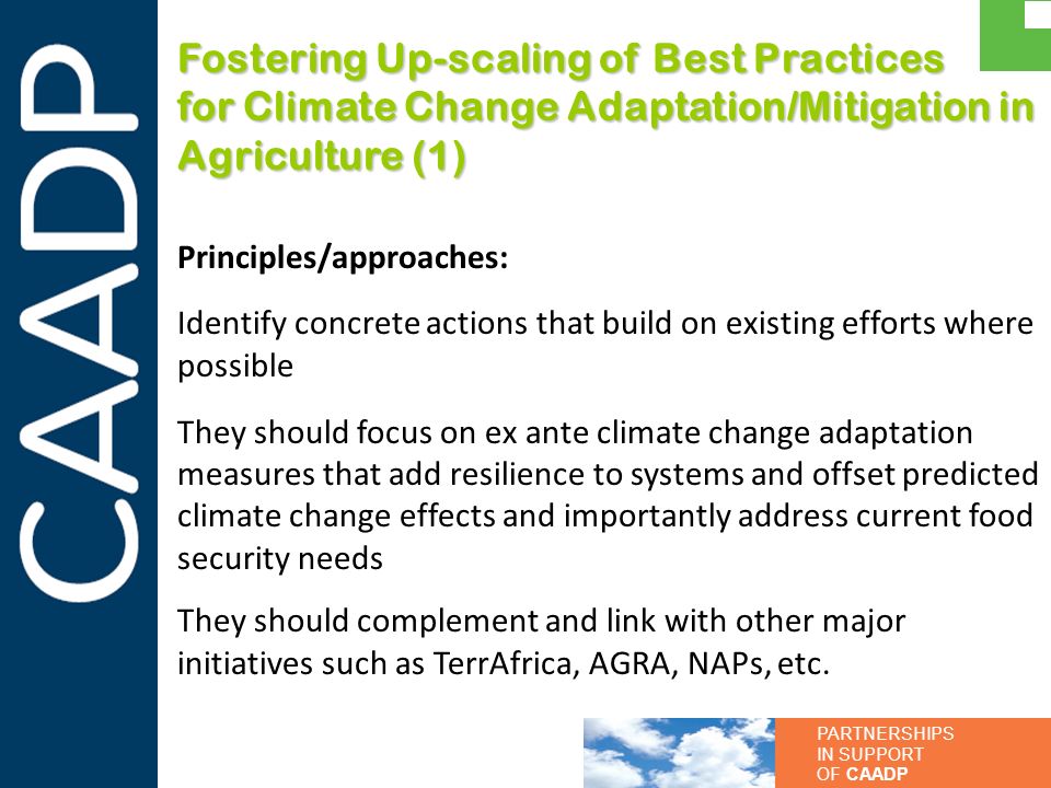 Fostering Up-scaling of Best Practices for Climate Change Adaptation/Mitigation in Agriculture (1)