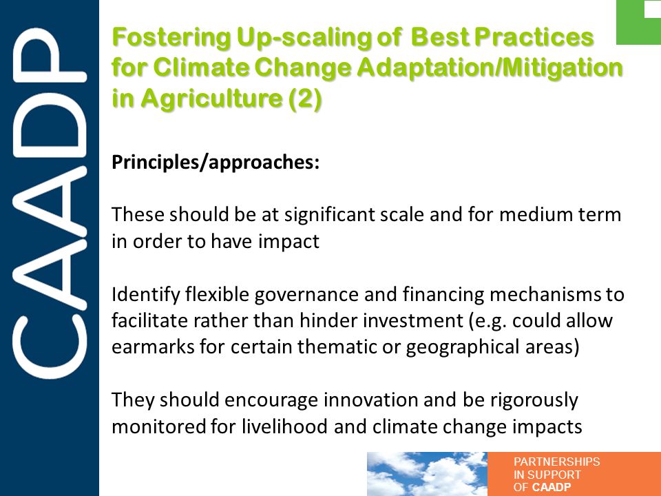 Fostering Up-scaling of Best Practices for Climate Change Adaptation/Mitigation in Agriculture (2)