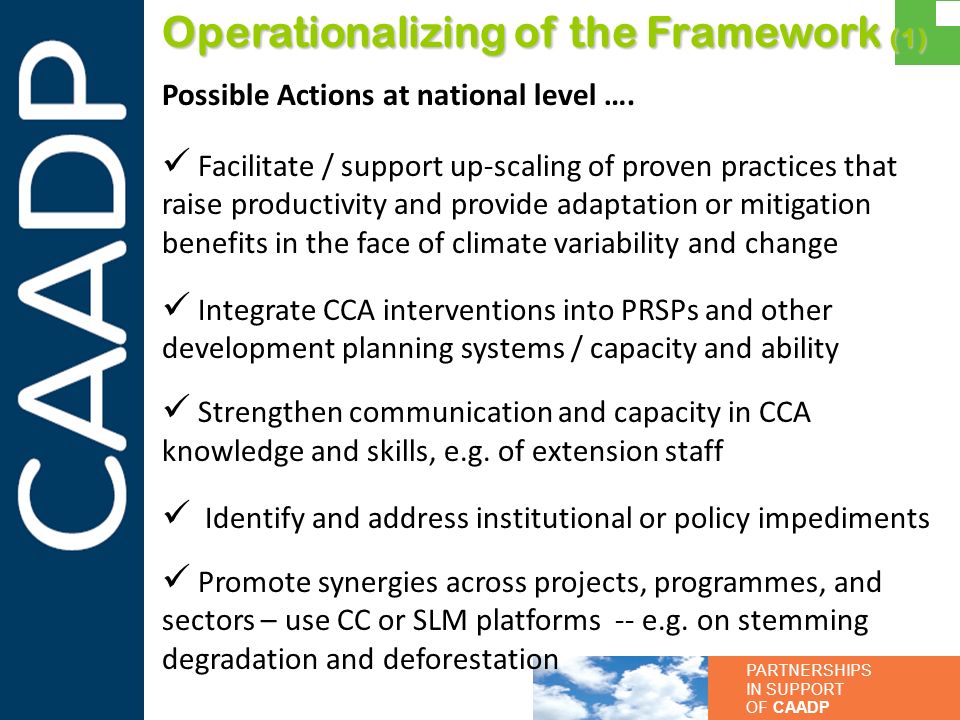 Operationalizing of the Framework (1)
