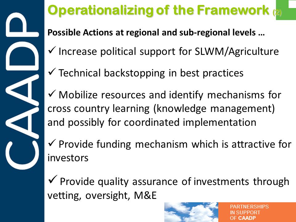 Operationalizing of the Framework (2)