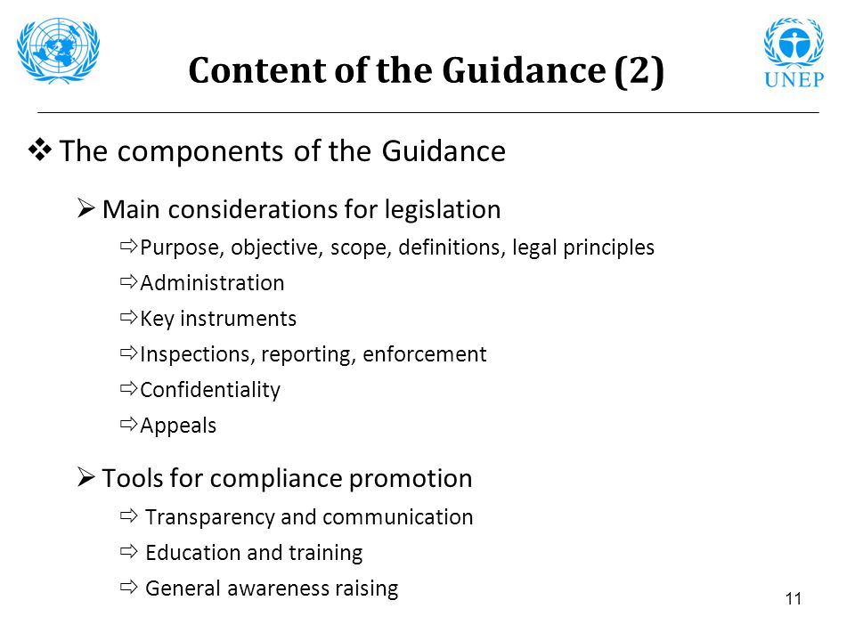 Content of the Guidance (2)