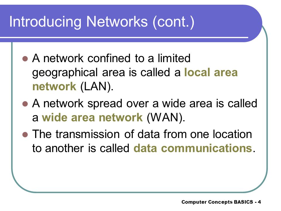 Introducing Networks (cont.)