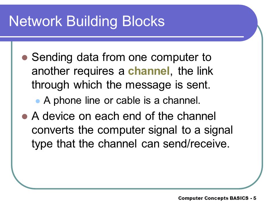 Network Building Blocks