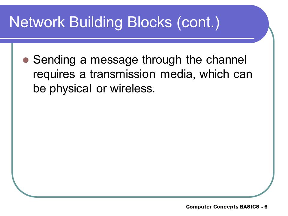 Network Building Blocks (cont.)