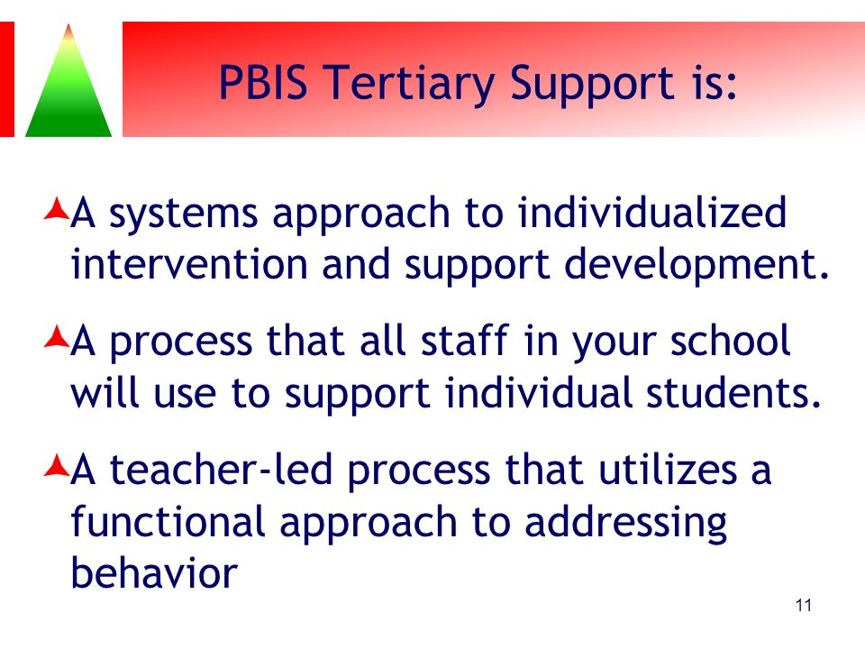 PBIS Tertiary Support is: