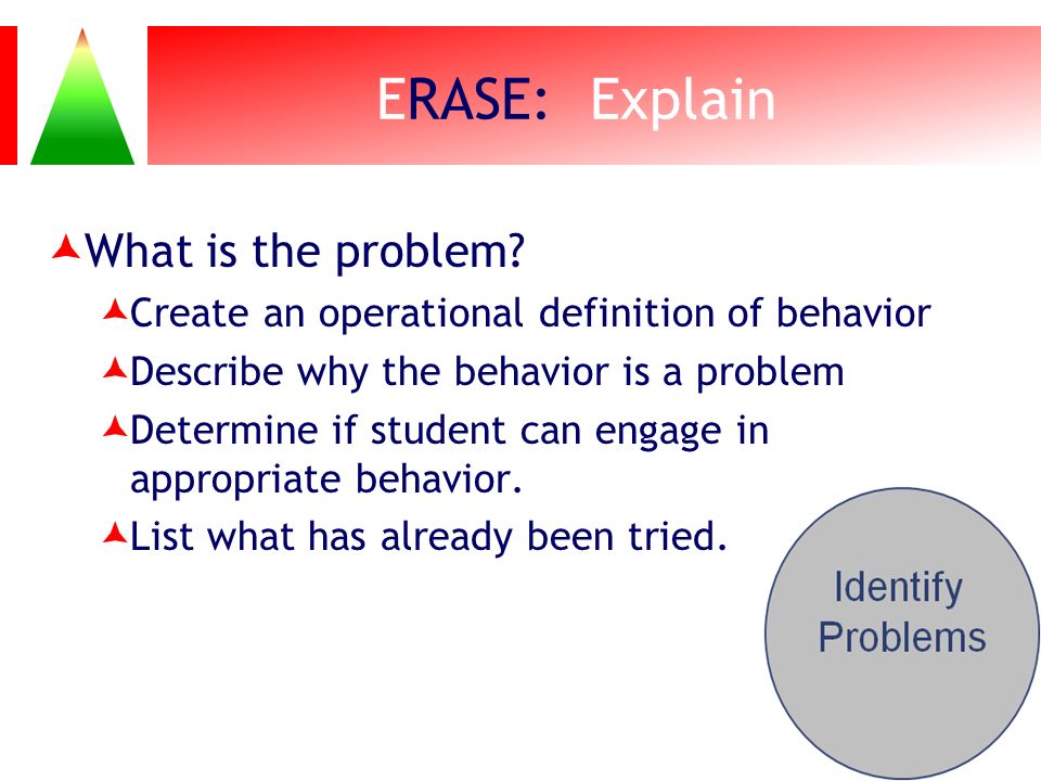 ERASE: Explain What is the problem