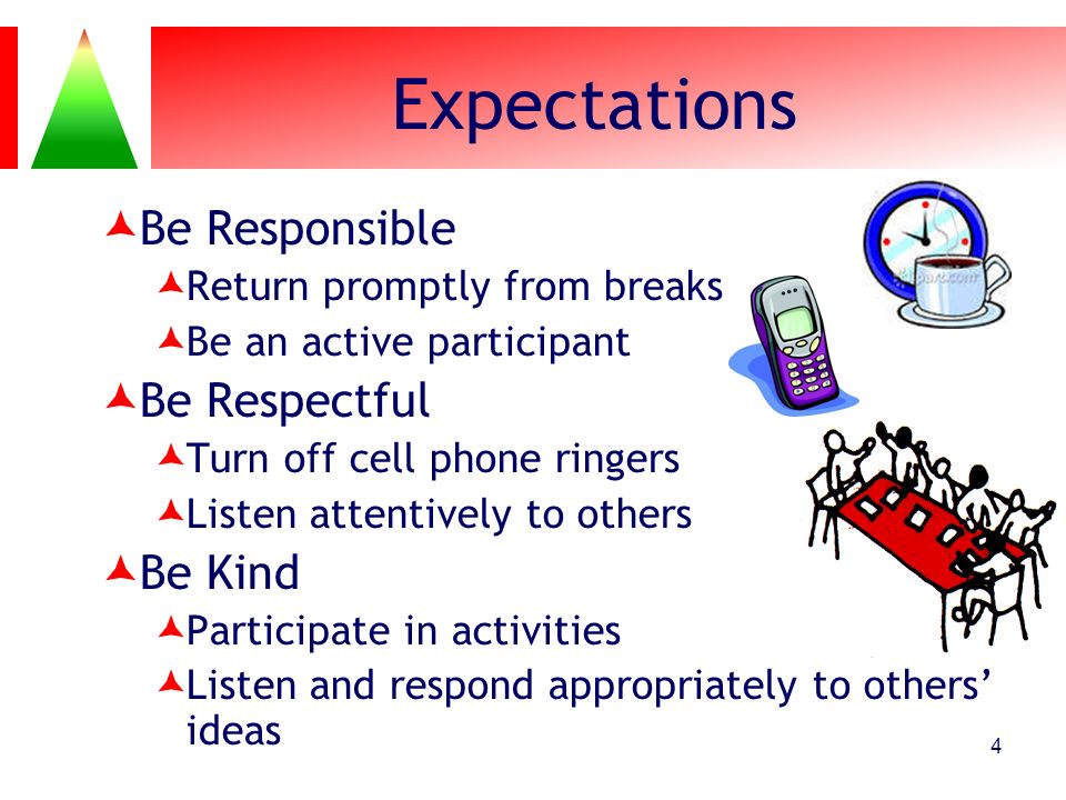 Expectations Be Responsible Be Respectful Be Kind