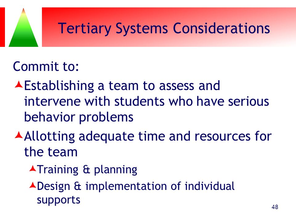 Tertiary Systems Considerations