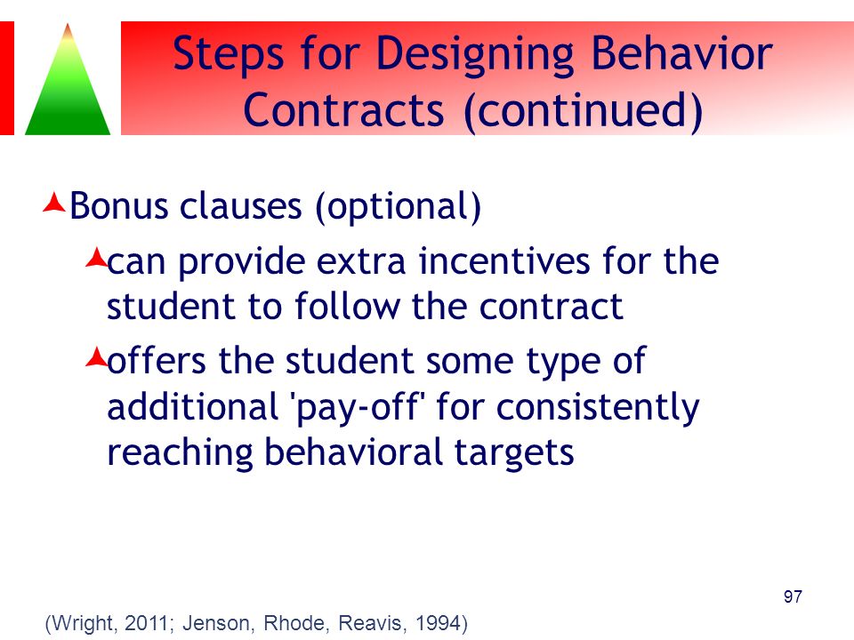 Steps for Designing Behavior Contracts (continued)
