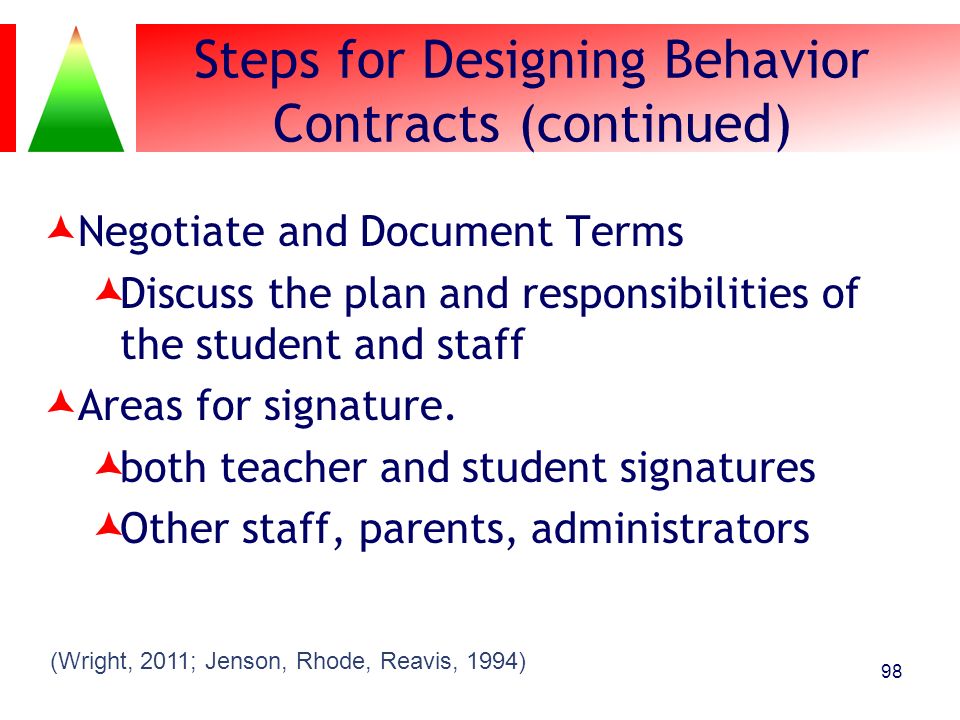 Steps for Designing Behavior Contracts (continued)
