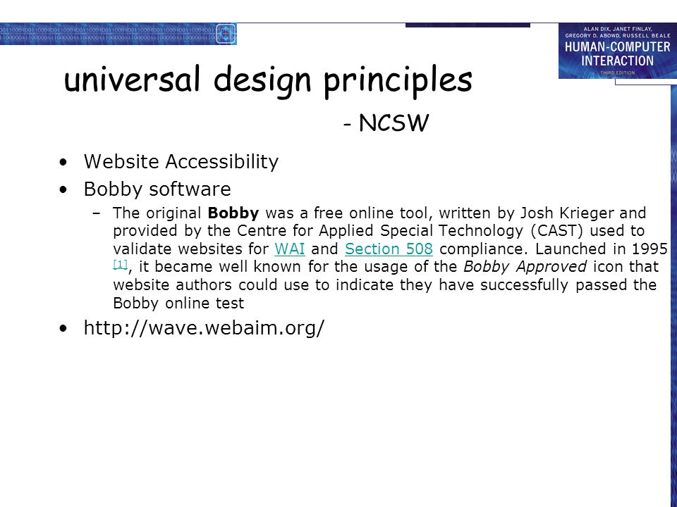 universal design principles - NCSW