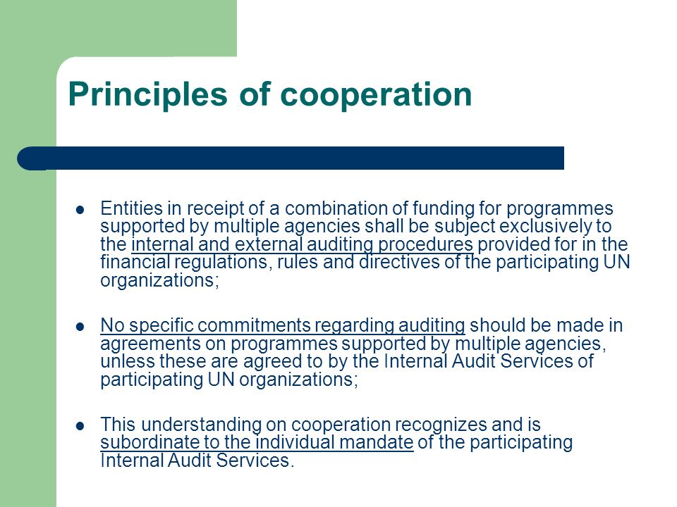 Principles of cooperation