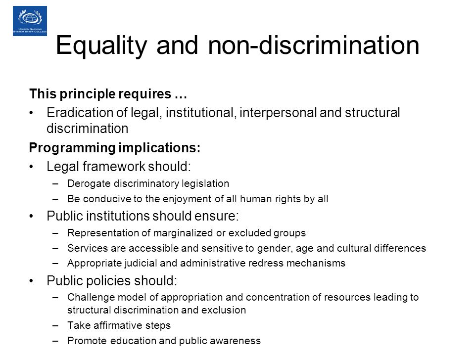Equality and non-discrimination