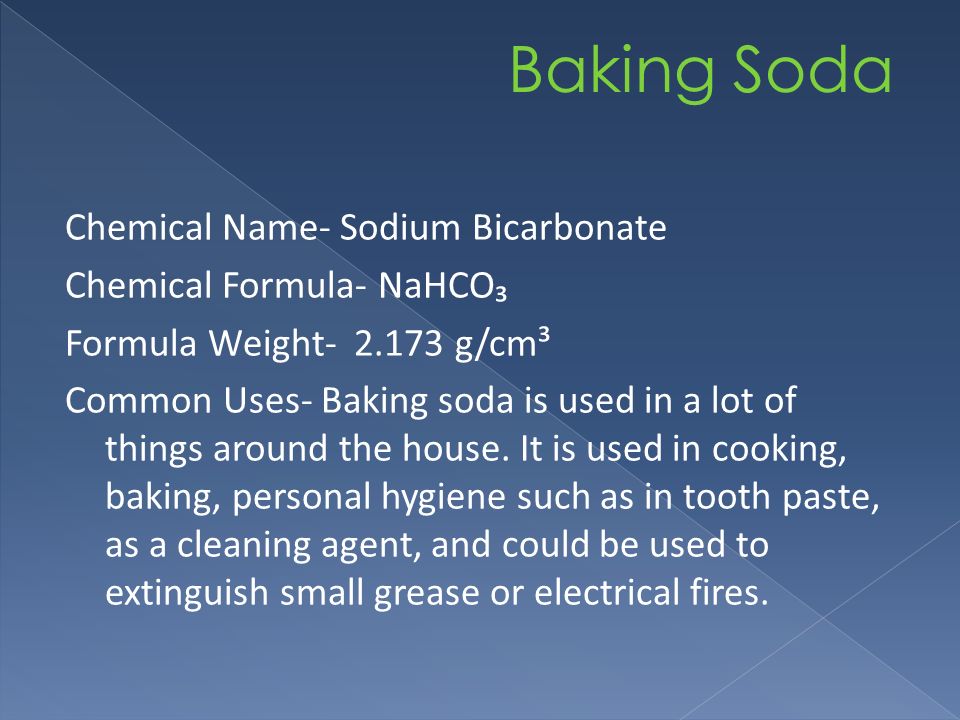 what is the chemical name of baking soda - Science - Physical and Chemical  Changes - 13146 | Meritnation.com