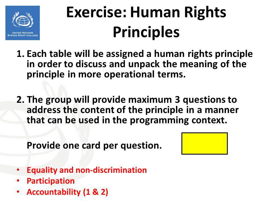 Exercise: Human Rights Principles