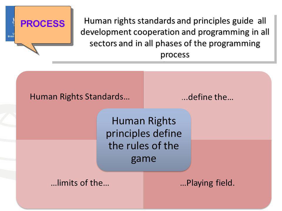 Human Rights Standards… …limits of the… …Playing field.