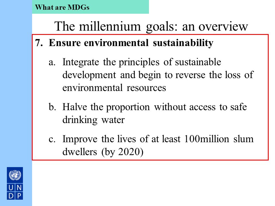 The millennium goals: an overview