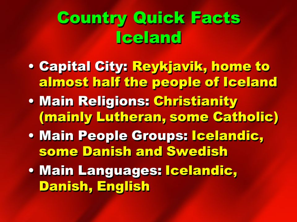 Country Quick Facts Iceland