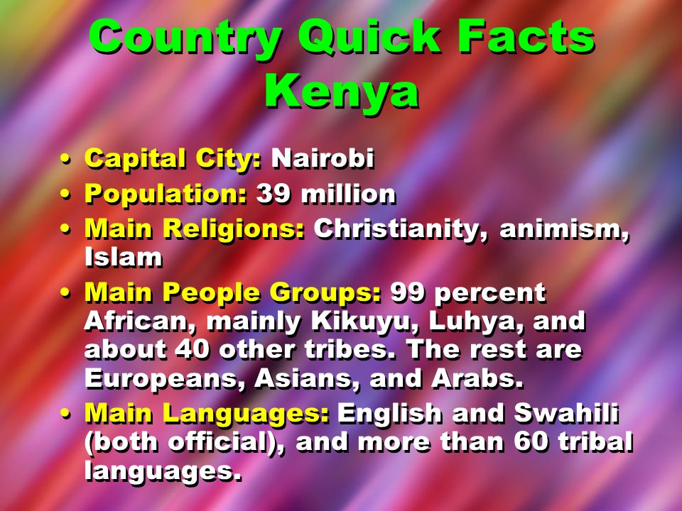 Country Quick Facts Kenya