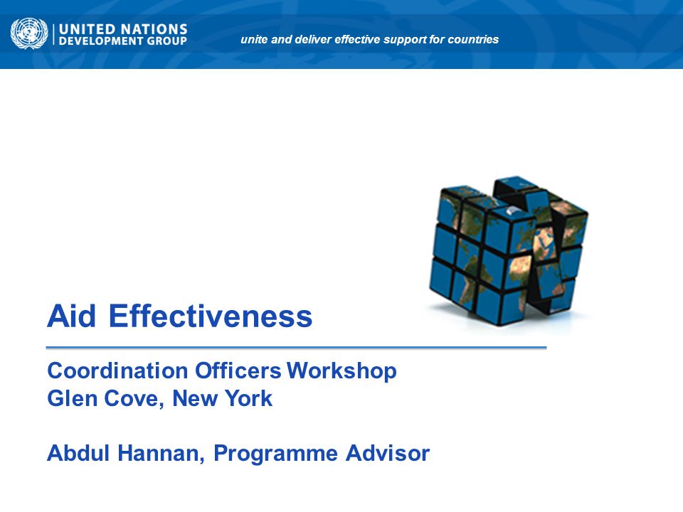 Aid Effectiveness Coordination Officers Workshop Glen Cove, New York