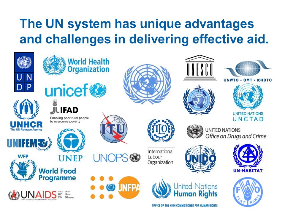 The UN system has unique advantages and challenges in delivering effective aid.