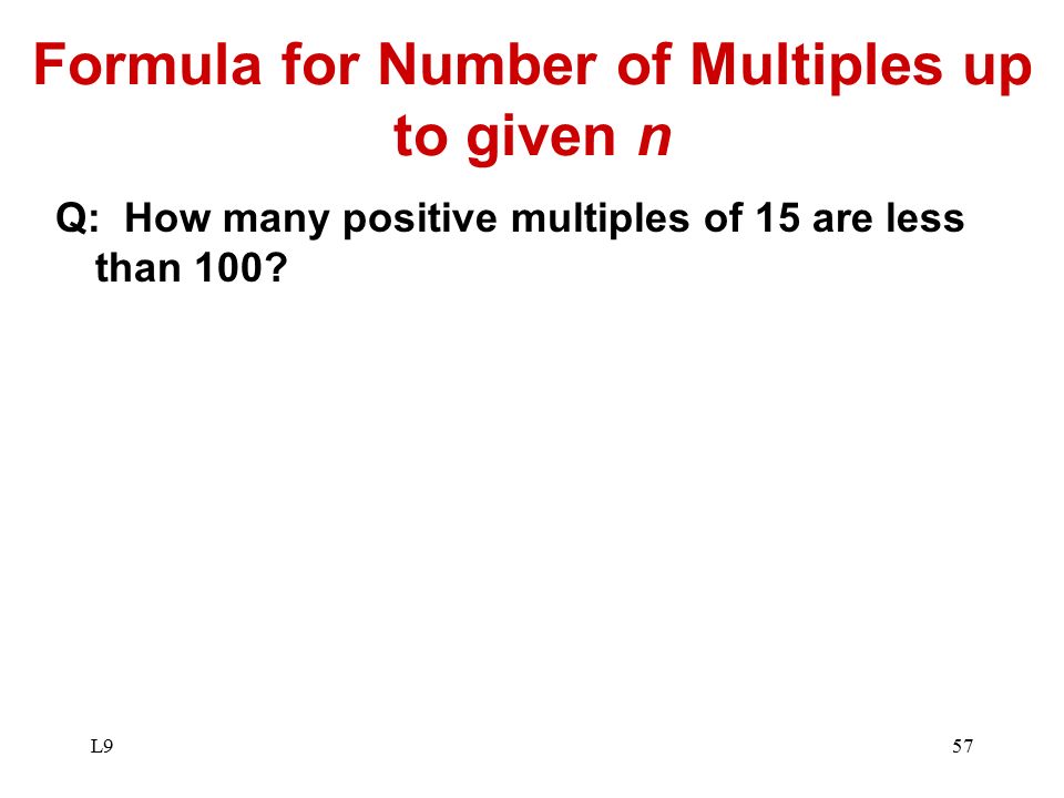 Formula for Number of Multiples up to given n