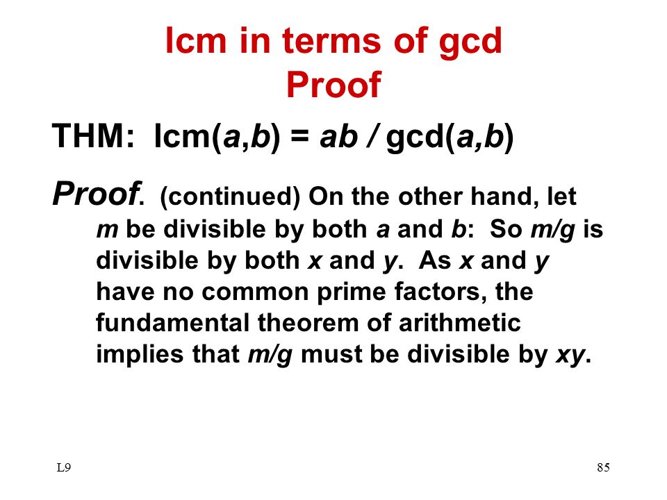 lcm in terms of gcd Proof