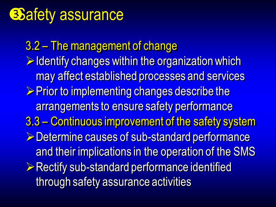 Safety assurance 3.2 – The management of change