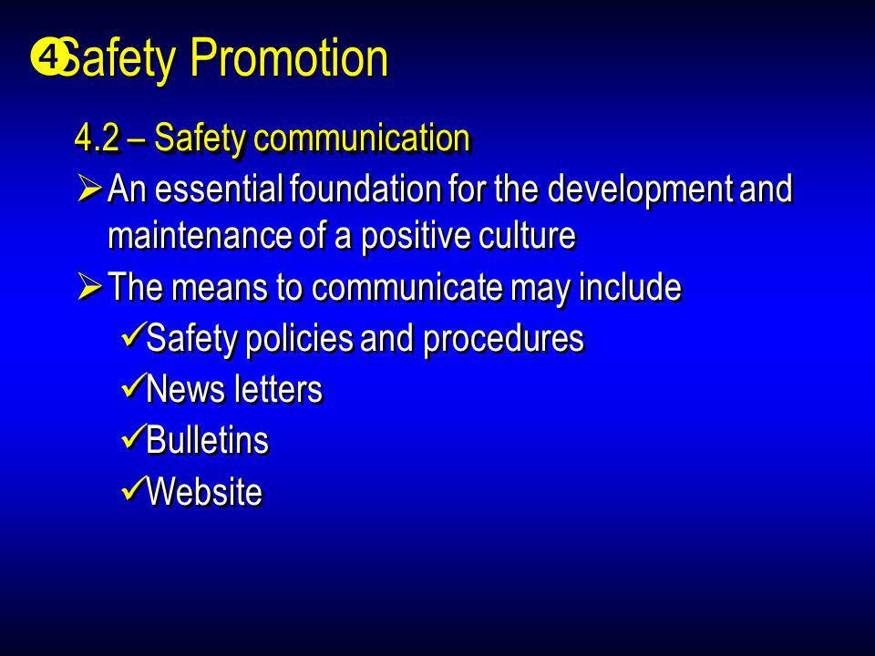 Safety Promotion 4.2 – Safety communication