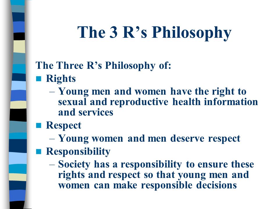 The 3 R’s Philosophy The Three R’s Philosophy of: Rights