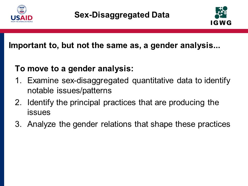 Sex-Disaggregated Data