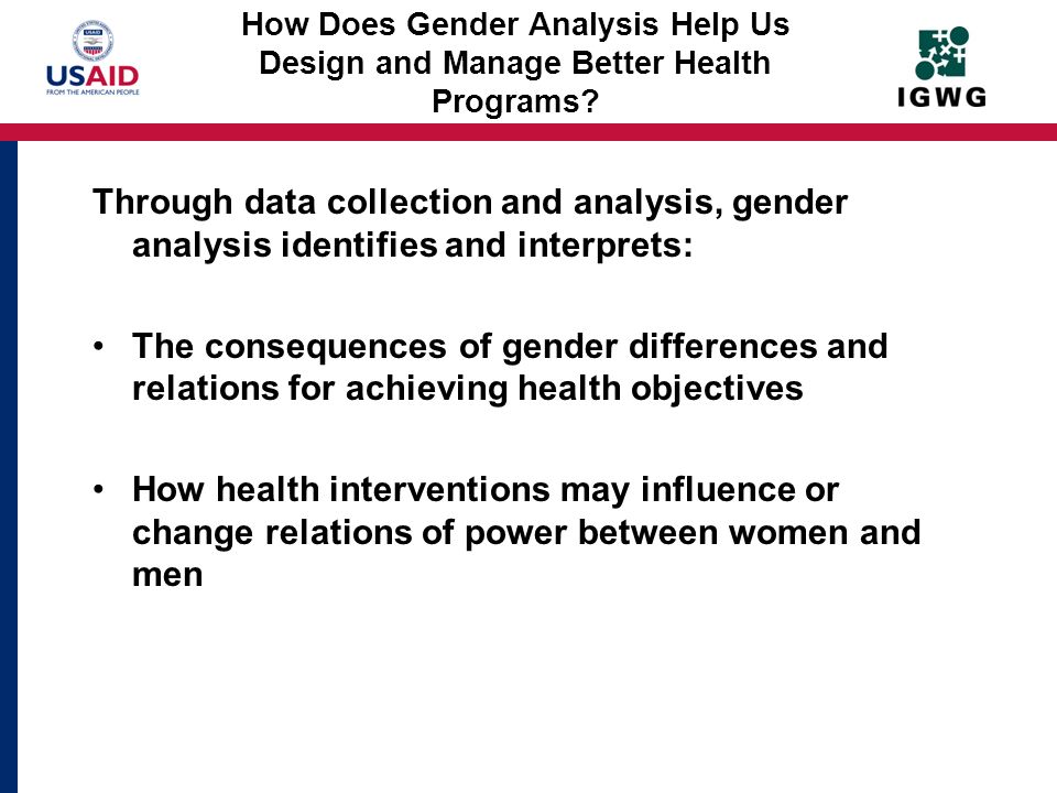 How Does Gender Analysis Help Us Design and Manage Better Health Programs