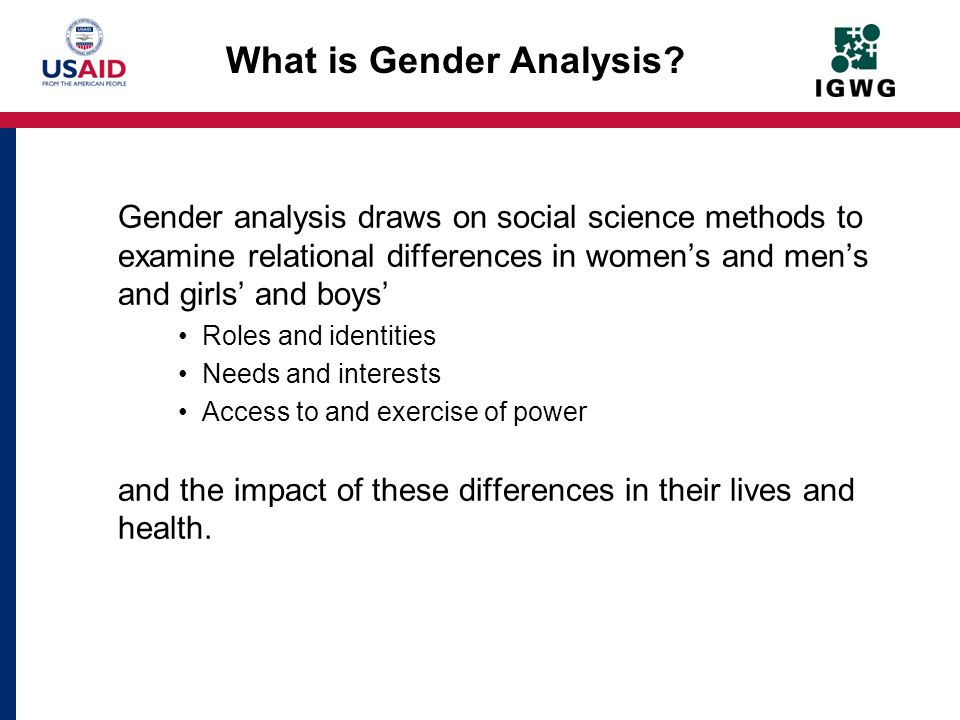What is Gender Analysis
