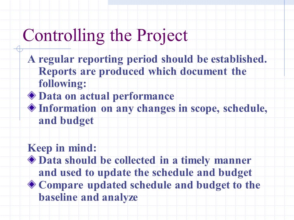 Controlling the Project